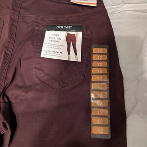 Nine West Burgundy Skinny Pants